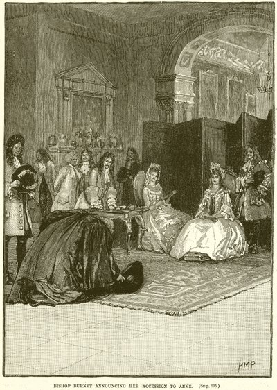 Bishop Burnet oznamuje její přistoupení k Anne od English School