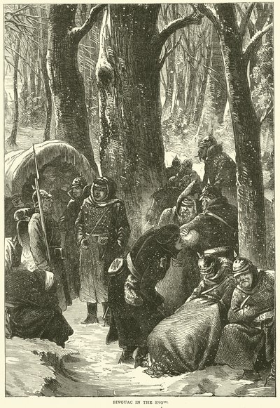 Bivak ve sněhu, listopad 1870 od English School