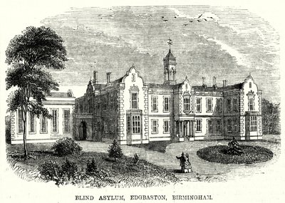 Blind Asylum, Edgbaston, Birmingham (rytina) od English School