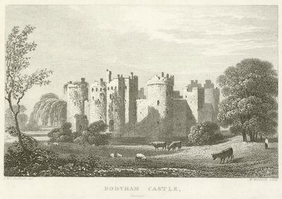 Bodyham Castle, Sussex (rytina) od English School