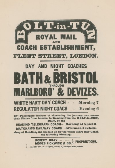 Bolt-in-Tun Royal Mail and Coach Establishment od English School