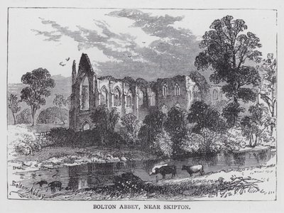 Bolton Abbey, poblíž Skipton (rytina) od English School