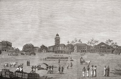 Bombay Green, Jižní Bombaj, Indie v roce 1767, z „Krátké historie anglického lidu“ od J. R. Greena, vydaného v roce 1893 od English School