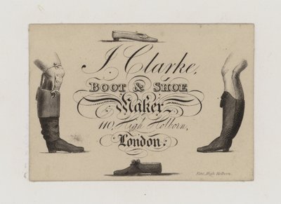 Boot and Shoemaker, J Clarke, vizitka od English School