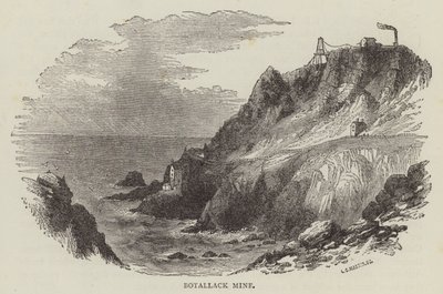 Důl Botallack (rytina) od English School