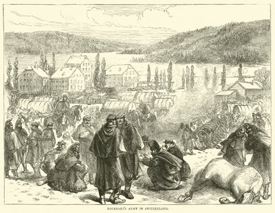 Bourbakis armáda ve Švýcarsku, únor 1871 od English School