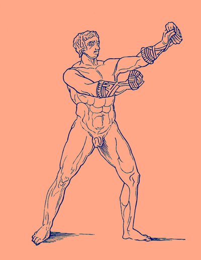 Boxer, ilustrace pro Olympii od Adolfa Boettichera, 1886 (digitálně vylepšený obrázek) od English School