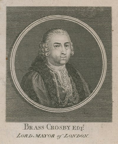 Brass Crosby, primátor Londýna 1765 od English School