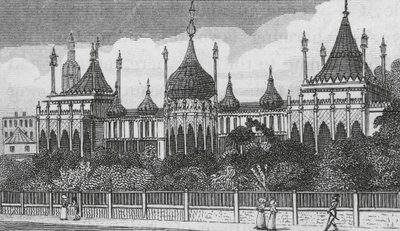 Brightonský pavilon (rytina) od English School