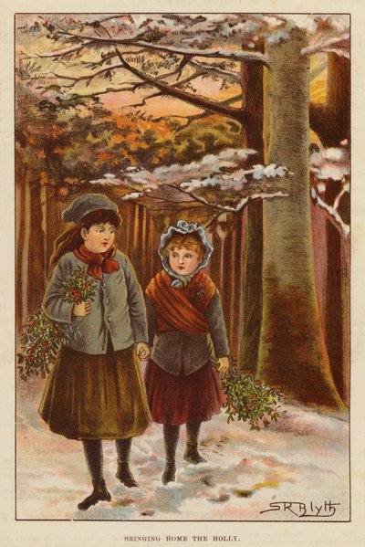 Bringing Home the Holly (barevné lito) od English School