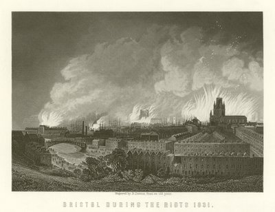 Bristol během nepokojů v roce 1831 od English School