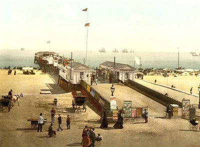 Britannia Pier, Yarmouth (ručně kolorovaná fotografie) od English School