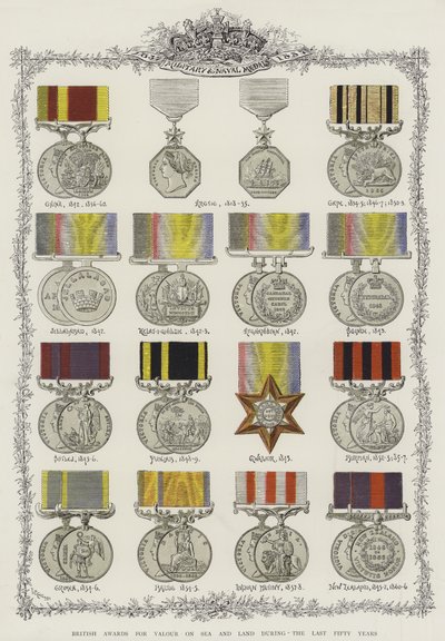 Britské ceny za statečnost na moři a souši během posledních padesáti let (chromolitho) od English School
