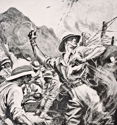 Britský poručík W.T. Forshaw VC, z ‚The War Illustrated Album deLuxe‘, vydané v Londýně, 1916 od English School