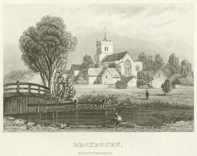 Broxbourne, Hertfordshire (rytina) od English School