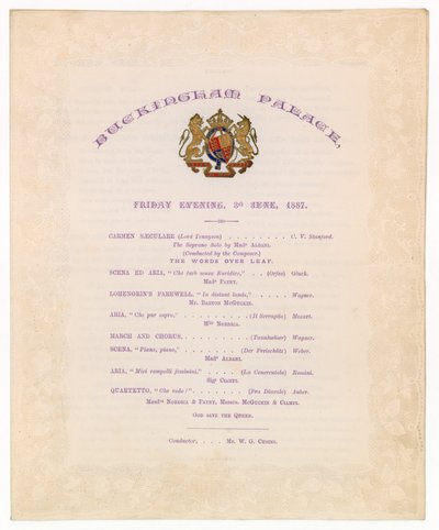 Koncert v Buckinghamském paláci, 3. června 1887 od English School