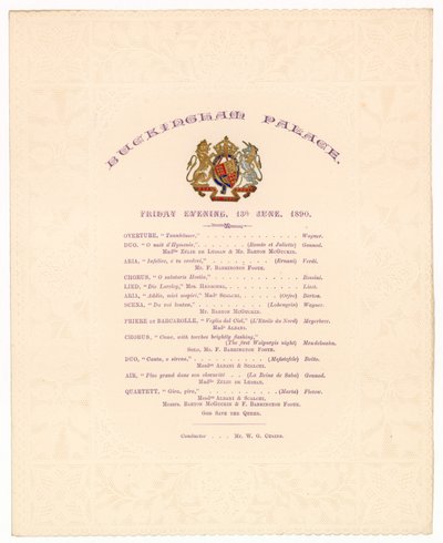 Koncert v Buckinghamském paláci, 13. června 1890 od English School