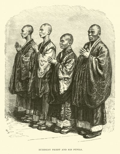 Buddhistický kněz a jeho žáci od English School