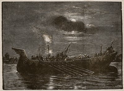 Pohřeb krále Jindřicha, ilustrace z Cassells Illustrated History of England (sépiová fotografie) od English School