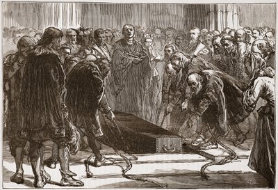 Pohřeb Luthera v Schloss-Kirk, Wittemberg, ilustrace z Dějin protestantismu od Jamese Aitkena Wylie (1808-1890), pub. 1878 od English School
