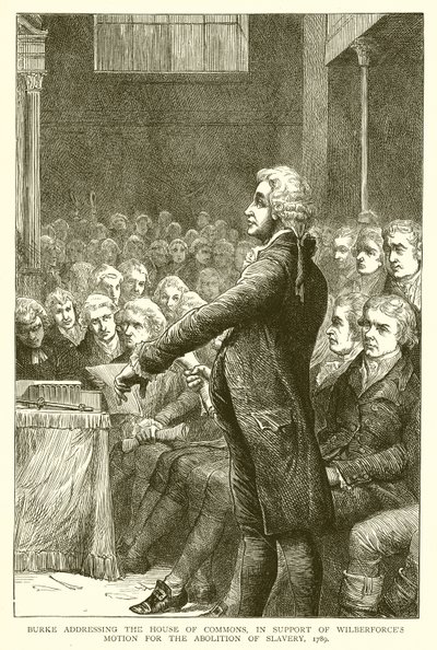 Burke promluvil v Dolní sněmovně na podporu Wilberforce