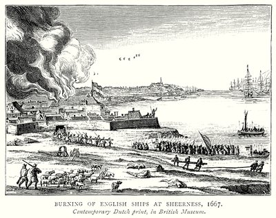 Pálení anglických lodí a v Sheernessu od English School
