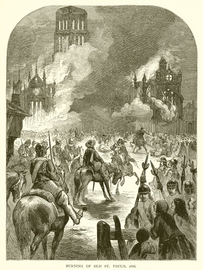 Upálení starého svatého Pavla, 1666 od English School