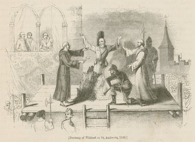 Upálení Wisharta v St. Andrews, 1546 od English School