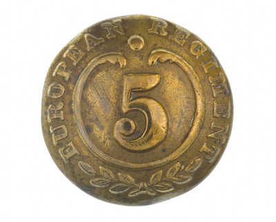 Button, jiné hodnosti, 5. bengálský evropský pluk, 1858-1860 od English School