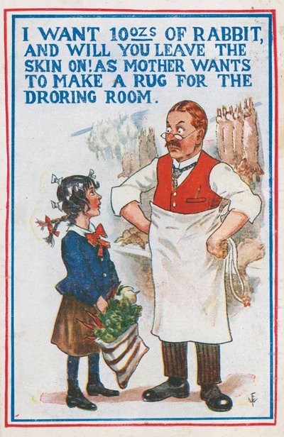 Nákup králíka u řezníka (barva litho) od English School