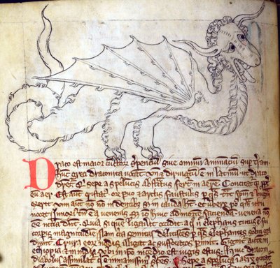 CCA-LitMs/D/10 fol. 24v Dragon, z Bestiáře od English School