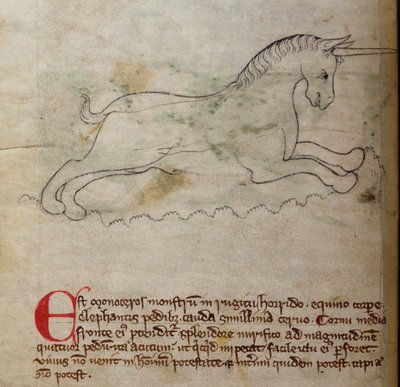 CCA-LitMs/D/10 fol. 2v Monoceros, od Bestiáře od English School