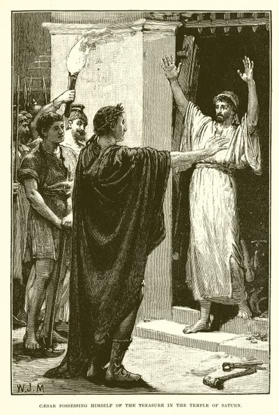 Caesar vlastnil poklad v chrámu Saturna od English School