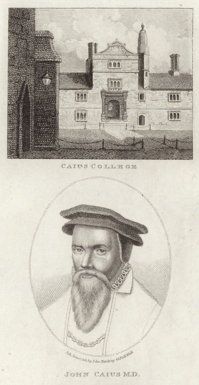 Caius College a portrét Jana Caiuse od English School