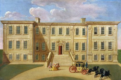 Calke Hall, Derbyshire, sídlo sira Henryho Harpura, Baronet, c.1734 od English School