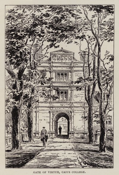 Cambridge: Gate of Virtue, Caius College (lept) od English School