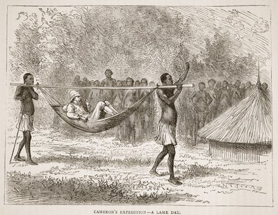Expedice Camerons- a lame day, ilustrace z Obrazového vydání života a objevů Davida Livingstonea od J. Ewinga Richieho, pub. od A. Fullarton & Co., 1876 od English School
