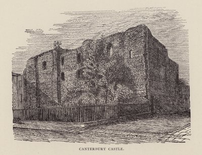 Canterbury: Canterbury Castle (litho) od English School