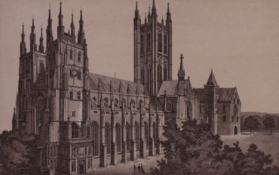 Canterbury: Katedrála (litho) od English School