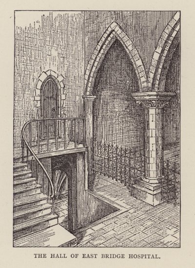 Canterbury: The Hall of East Bridge Hospital (litho) od English School