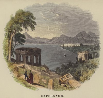 Kafarnaum (barevná rytina) od English School