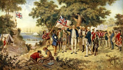 Kapitán Cook se zmocnil Nového Jižního Walesu, 1770 od English School