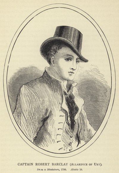 Kapitán Robert Barclay, Allardyce z Ury, Z miniatury, 1798, Aetatis 19 od English School