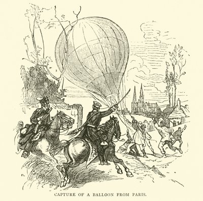 Zachycení balónu z Paříže, leden 1871 od English School