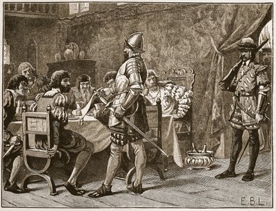 Zajetí FitzGeraldů, ilustrace z Cassells Illustrated History of England (sépiová fotografie) od English School