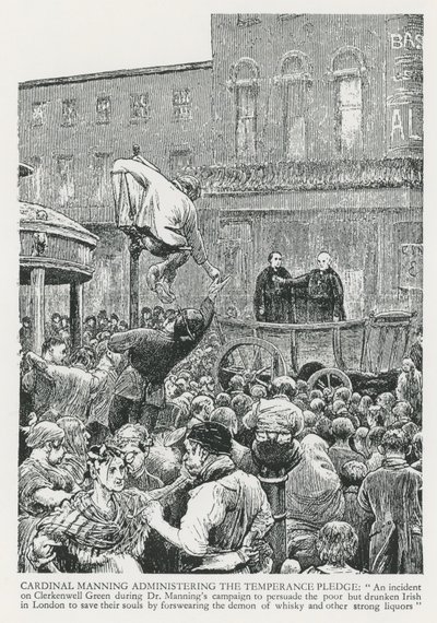 Kardinál Manning při plnění slibu střídmosti od English School