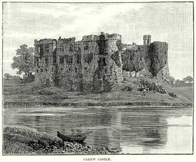 Hrad Carew (rytina) od English School