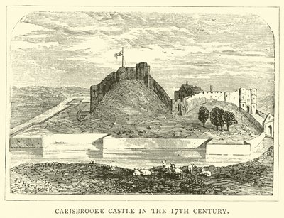 Hrad Carisbrooke v 17. století od English School