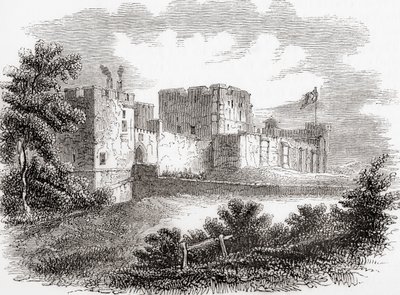 Carlisle Castle, Carlise, Cumbria, Anglie viděný zde v 19. století, ze staré Anglie: Obrazové muzeum, hospoda. 1847 od English School