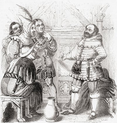 Tesař, galanterista, tkadlec, barvíř a výrobce gobelínů ze staré Anglie: , vyd.: A Pictorial Museum, pub. 1847 od English School